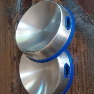 Whisker Friendly Cat Bowl Dishes Set Stainless Steel